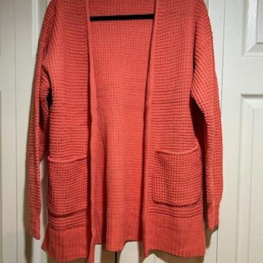 Waffle knit cardigan